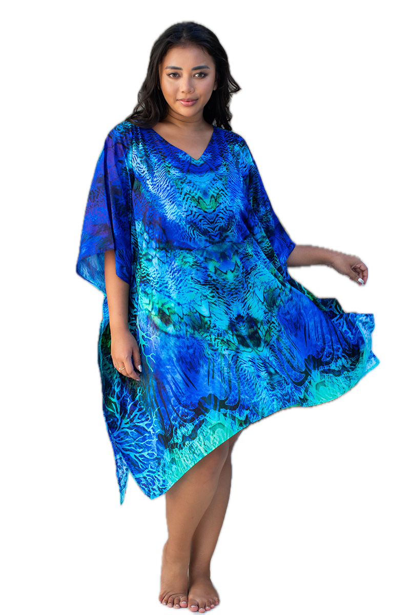 Claire Powell mini kaftan dress or plus size cover up top (Aquatica)