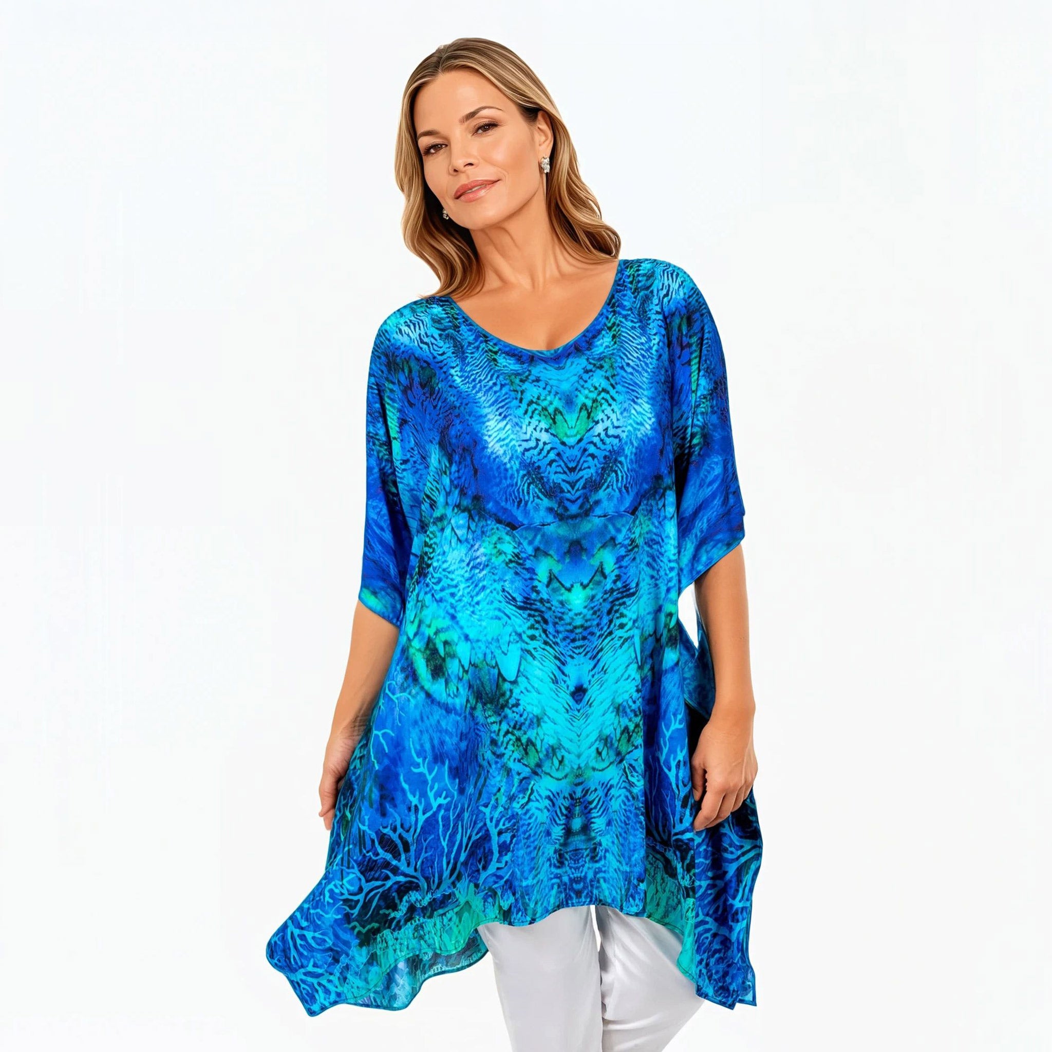 claire powell short aquatica kaftan dress