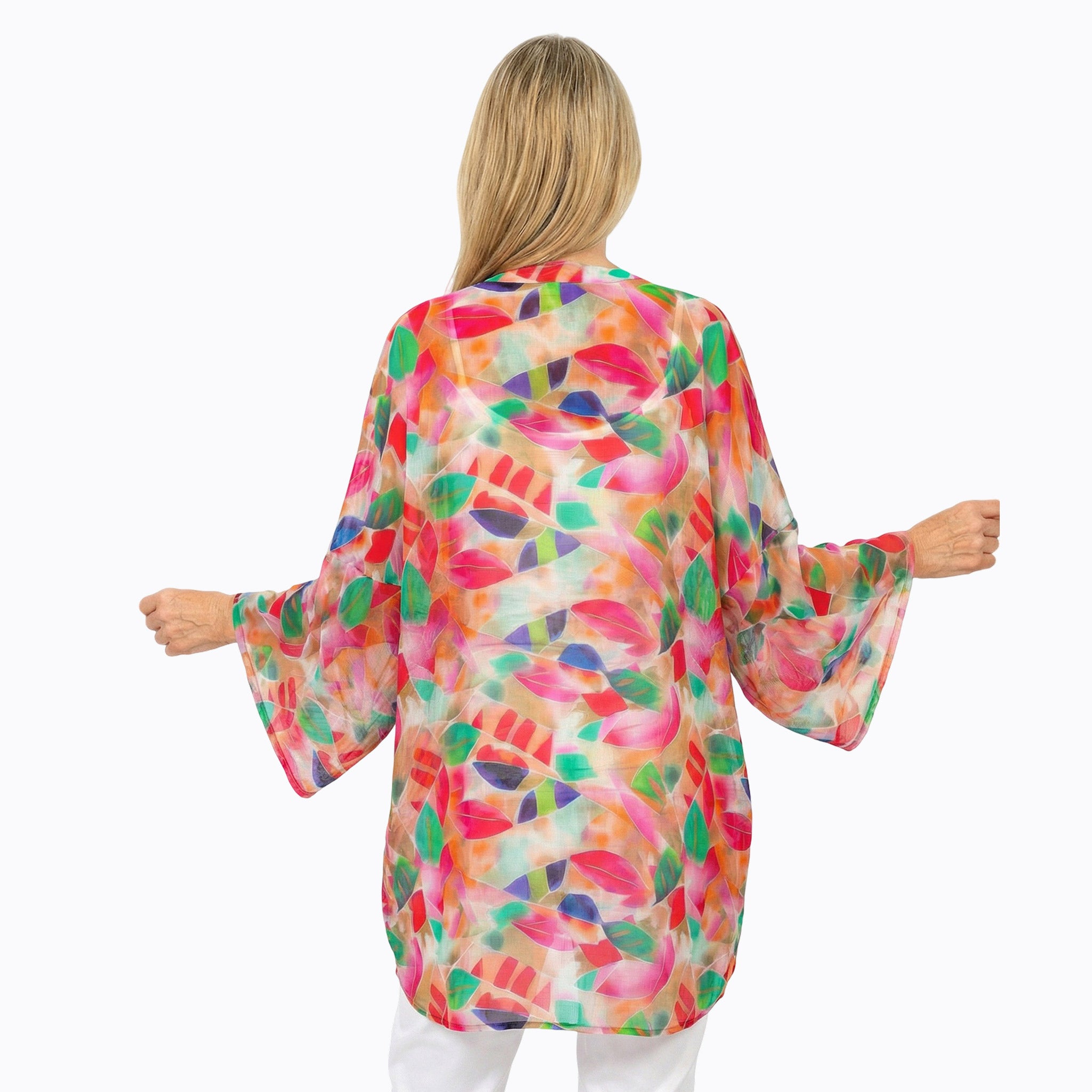 Cotton Chiffon Kimono Cover-Up (La Peach)