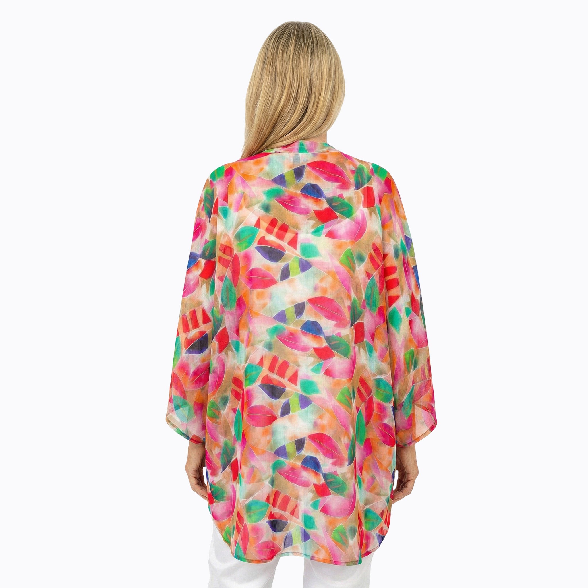 Cotton Chiffon Kimono Cover-Up (La Peach)