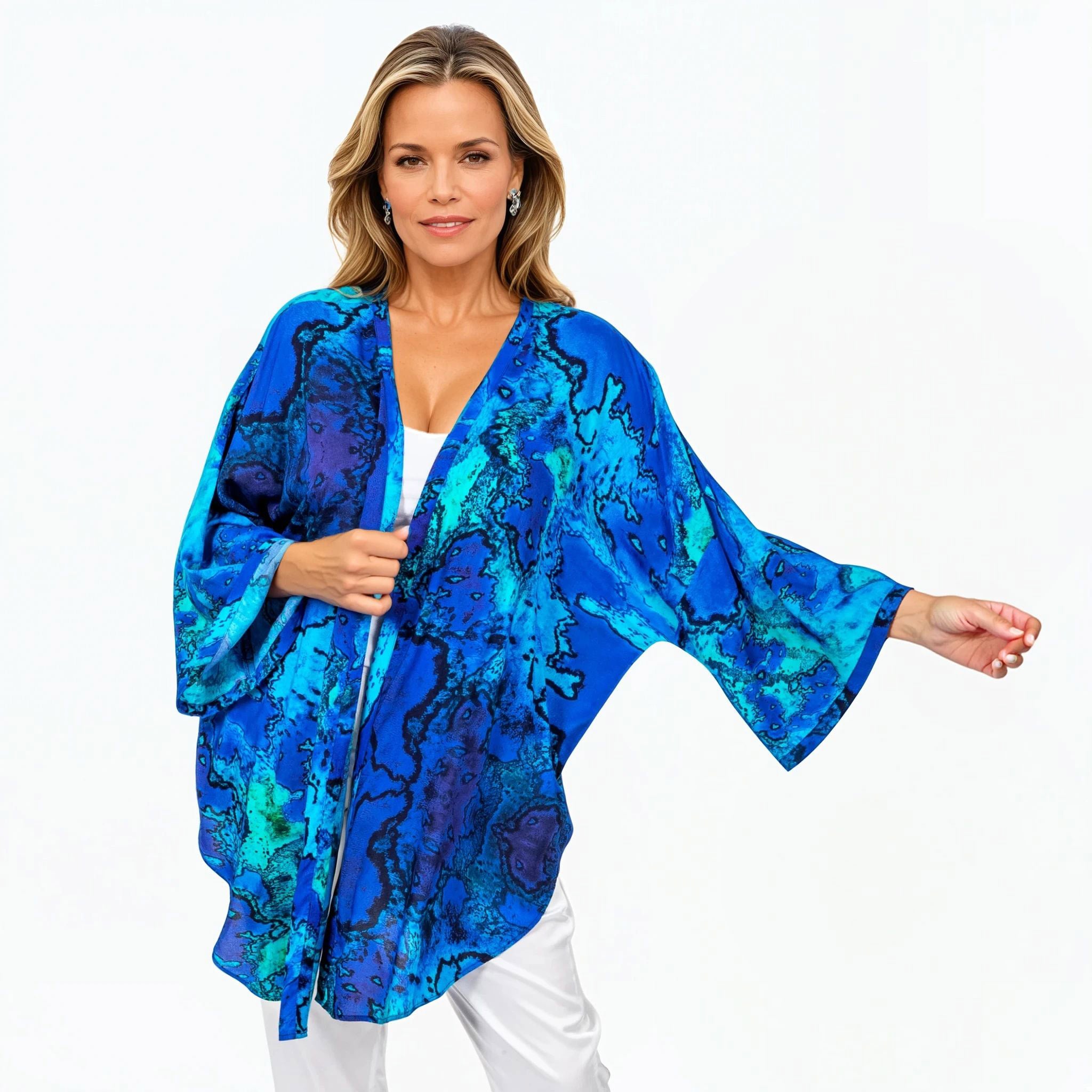Claire Powell Kimono Cover-Up Reef Print