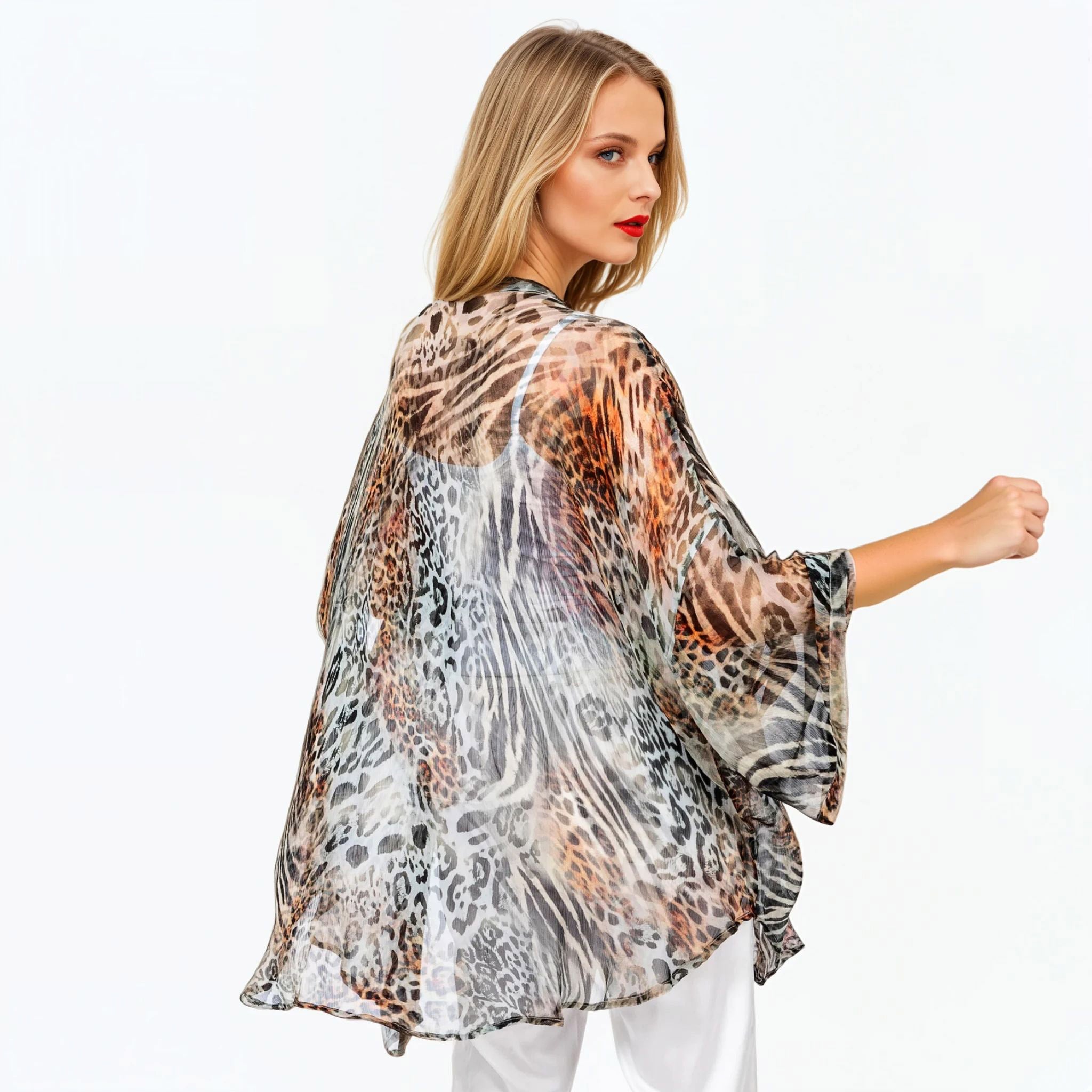 Claire Powell Chiffon Kimono Cover-Up (Jungle)