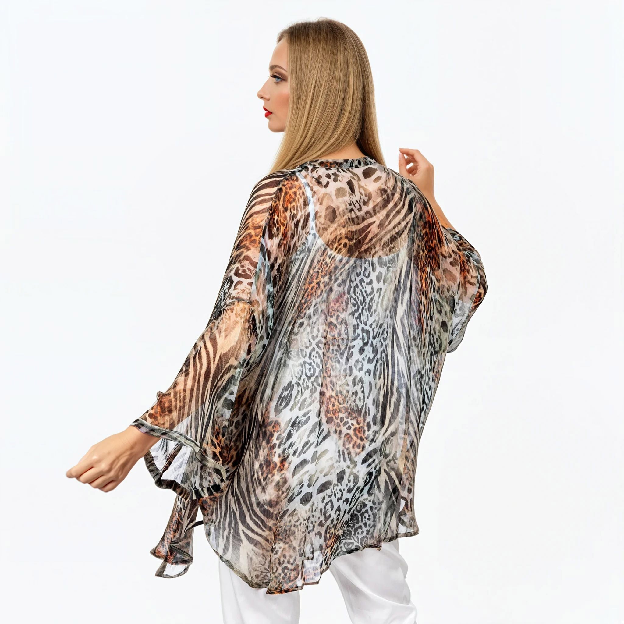 Claire Powell Chiffon Kimono Cover-Up (Jungle)