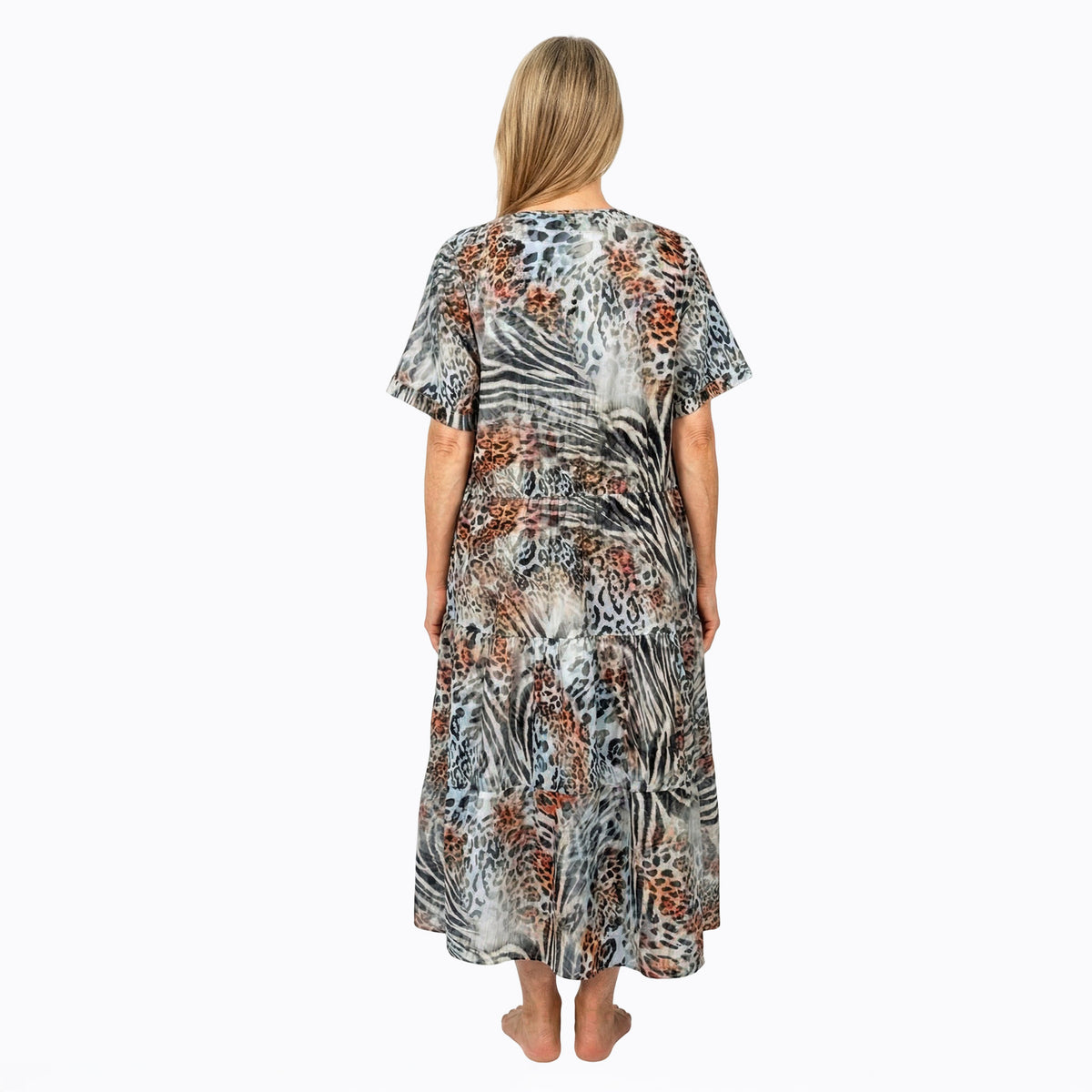 Claire Powell Tiered A-line Midi Dress (Jungle)