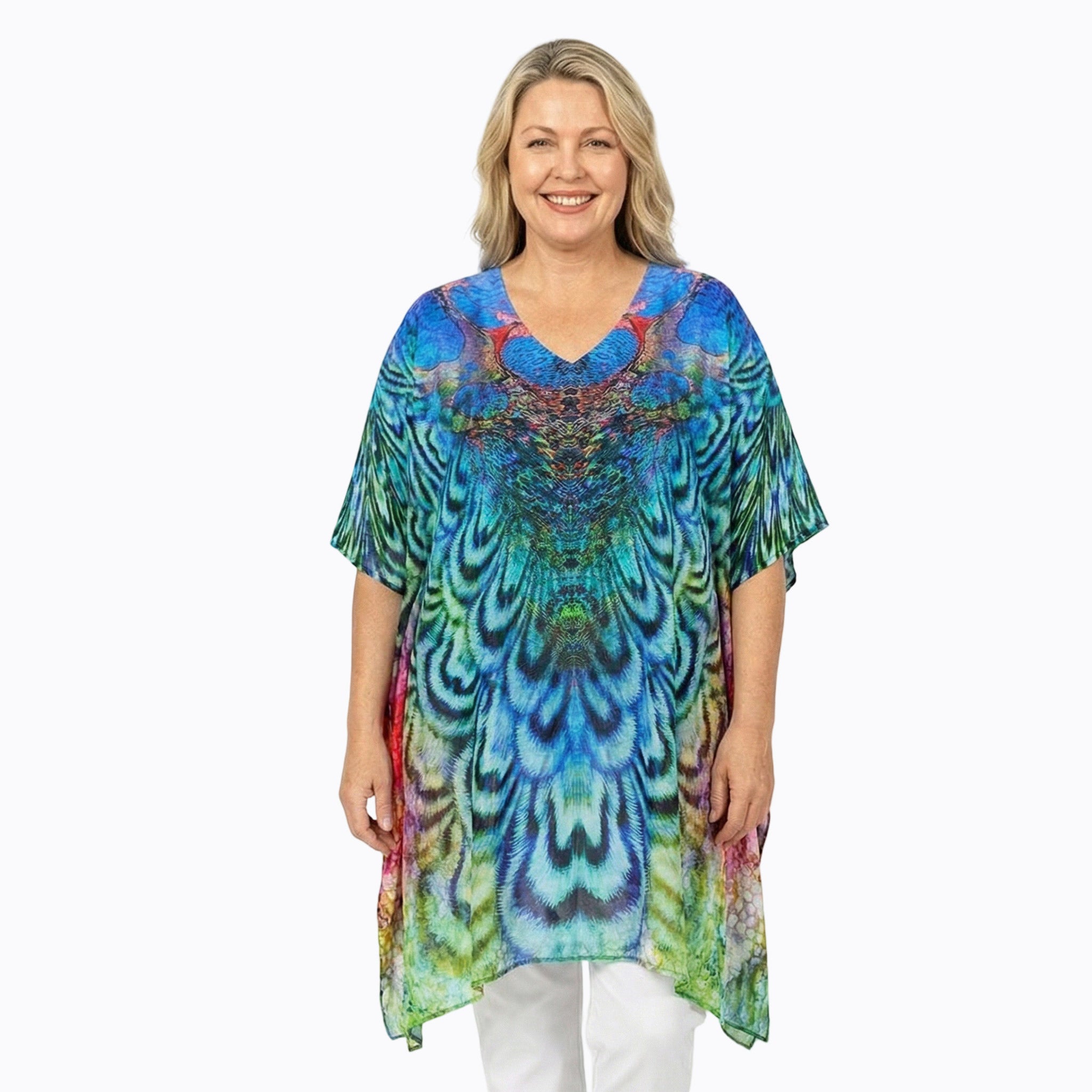 Claire Powell Plus Size Kaftan Top (Aves)