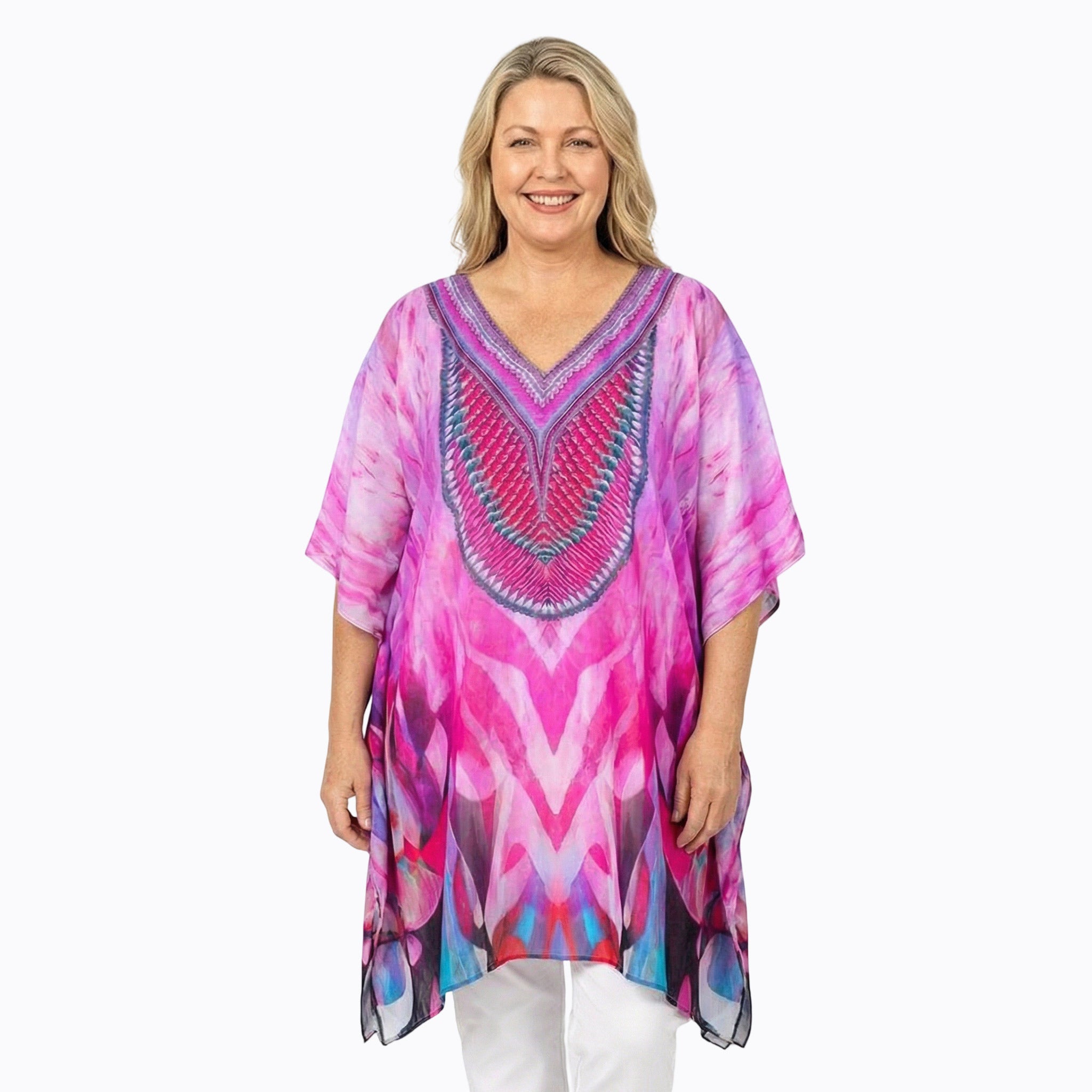 Claire Powell Plus Size Kaftan Top (Brazen)