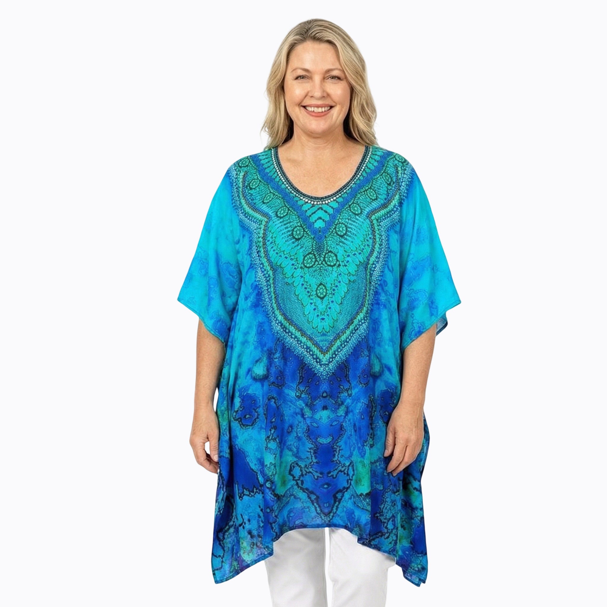 Claire Powell Plus Size Kaftan Top (Reef)