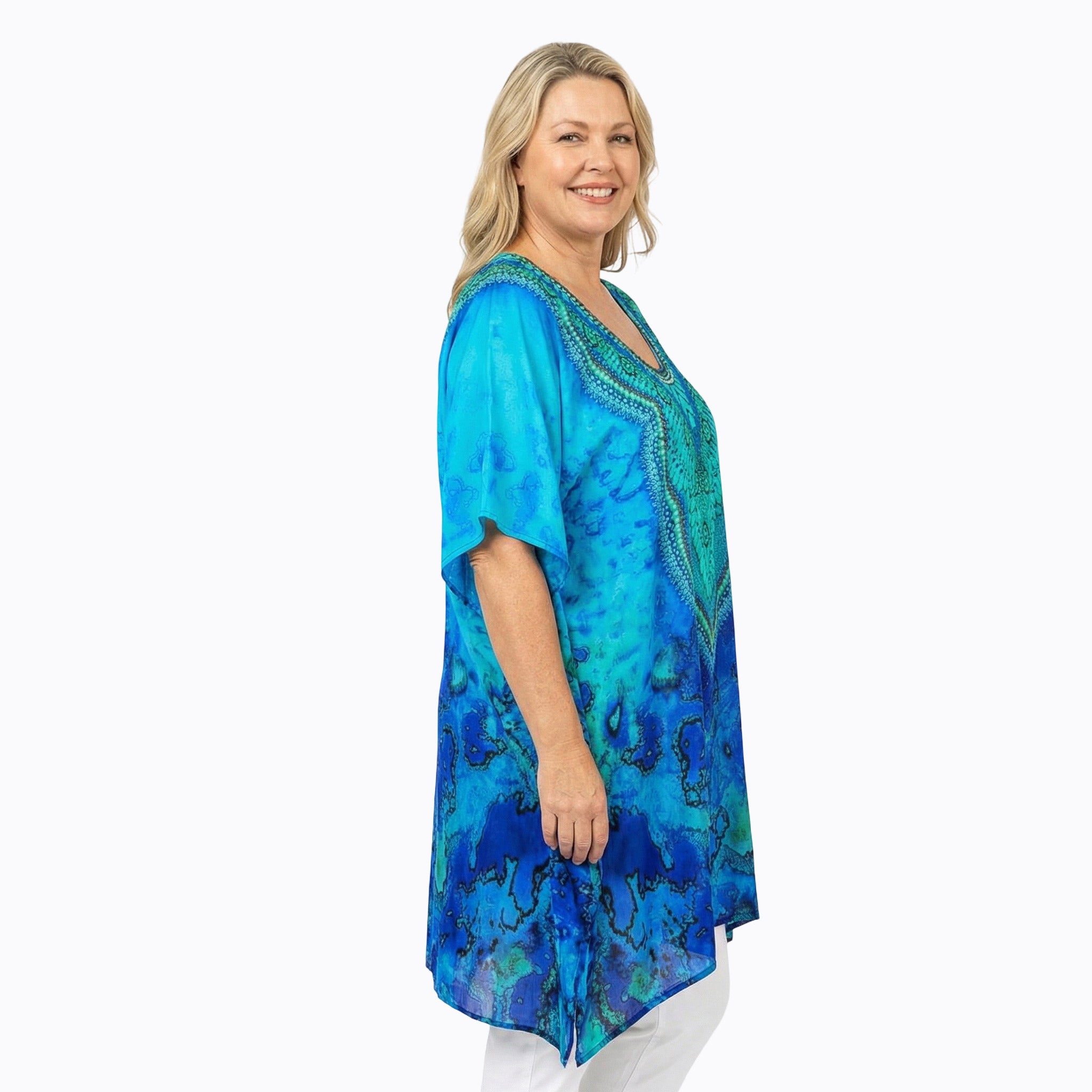 Claire Powell Plus Size Kaftan Top (Reef)