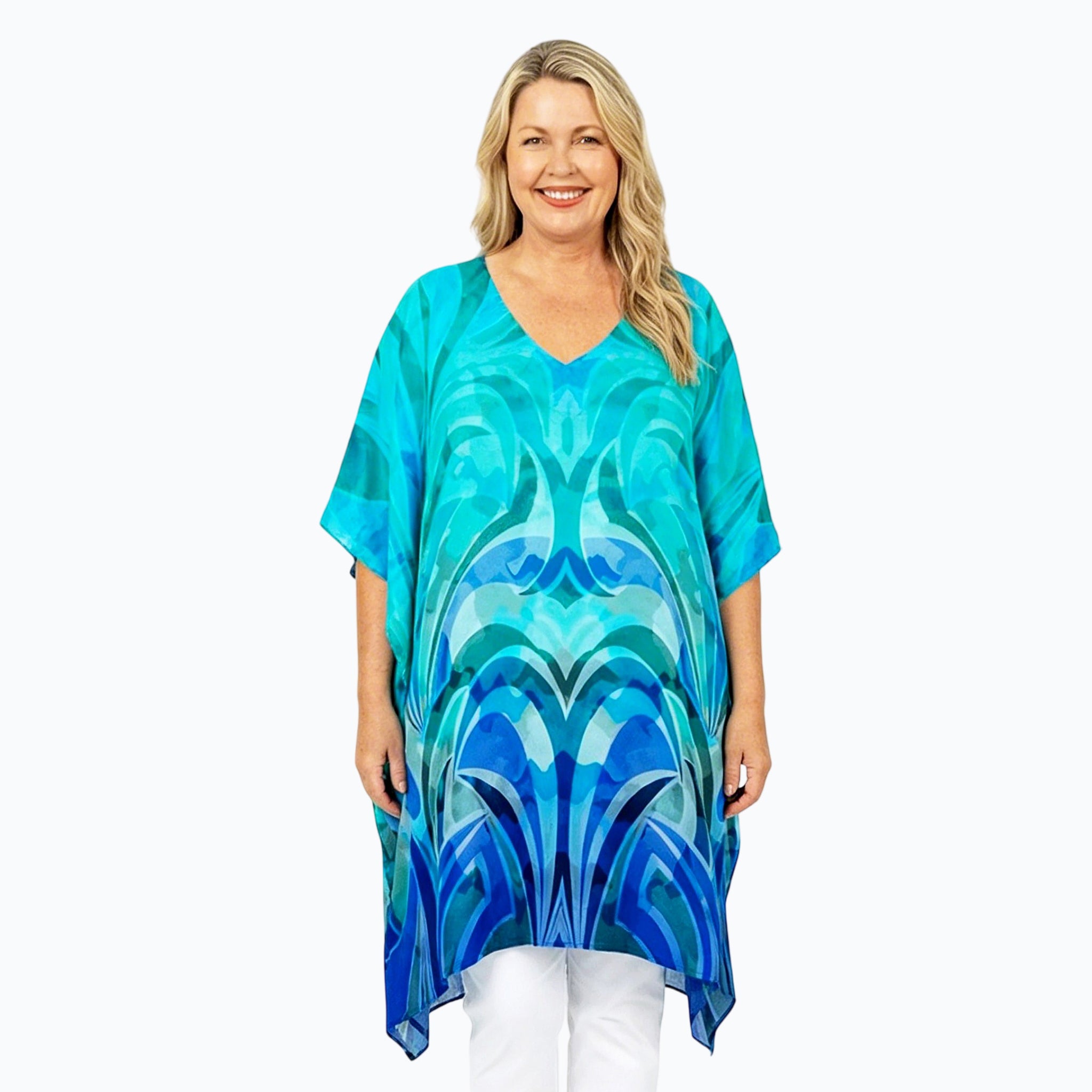 Claire Powell Plus Size Kaftan Top (Waves)