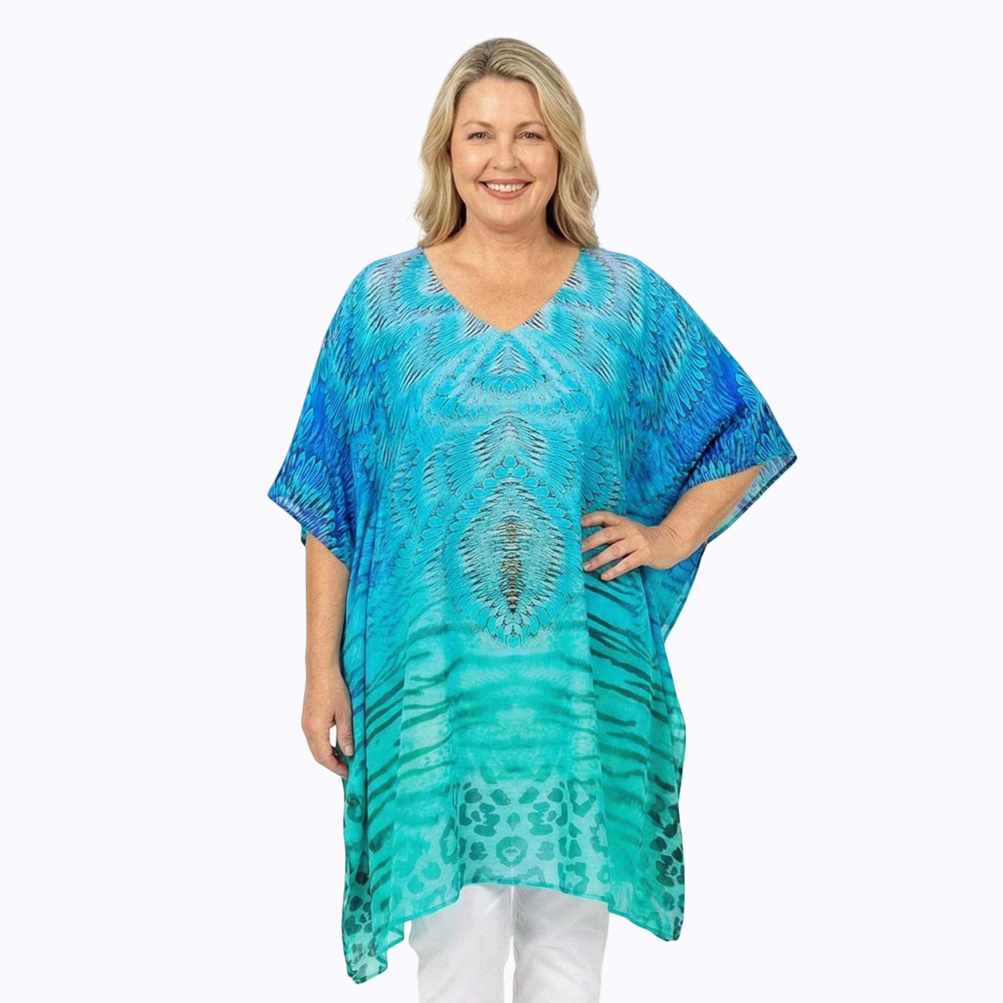 Claire Powell Plus Size Kaftan Top (Spray)