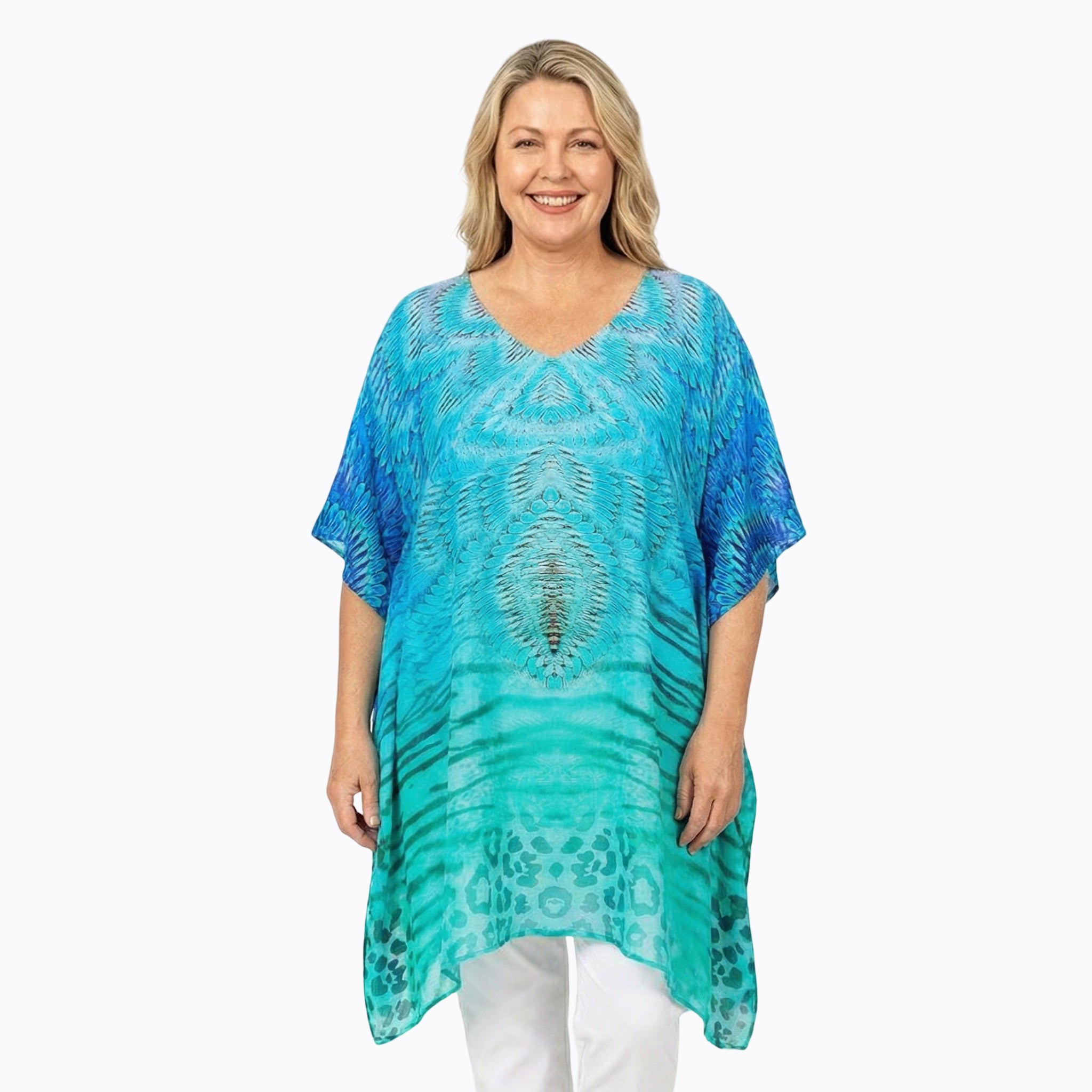 Claire Powell Plus Size Kaftan Top (Spray)