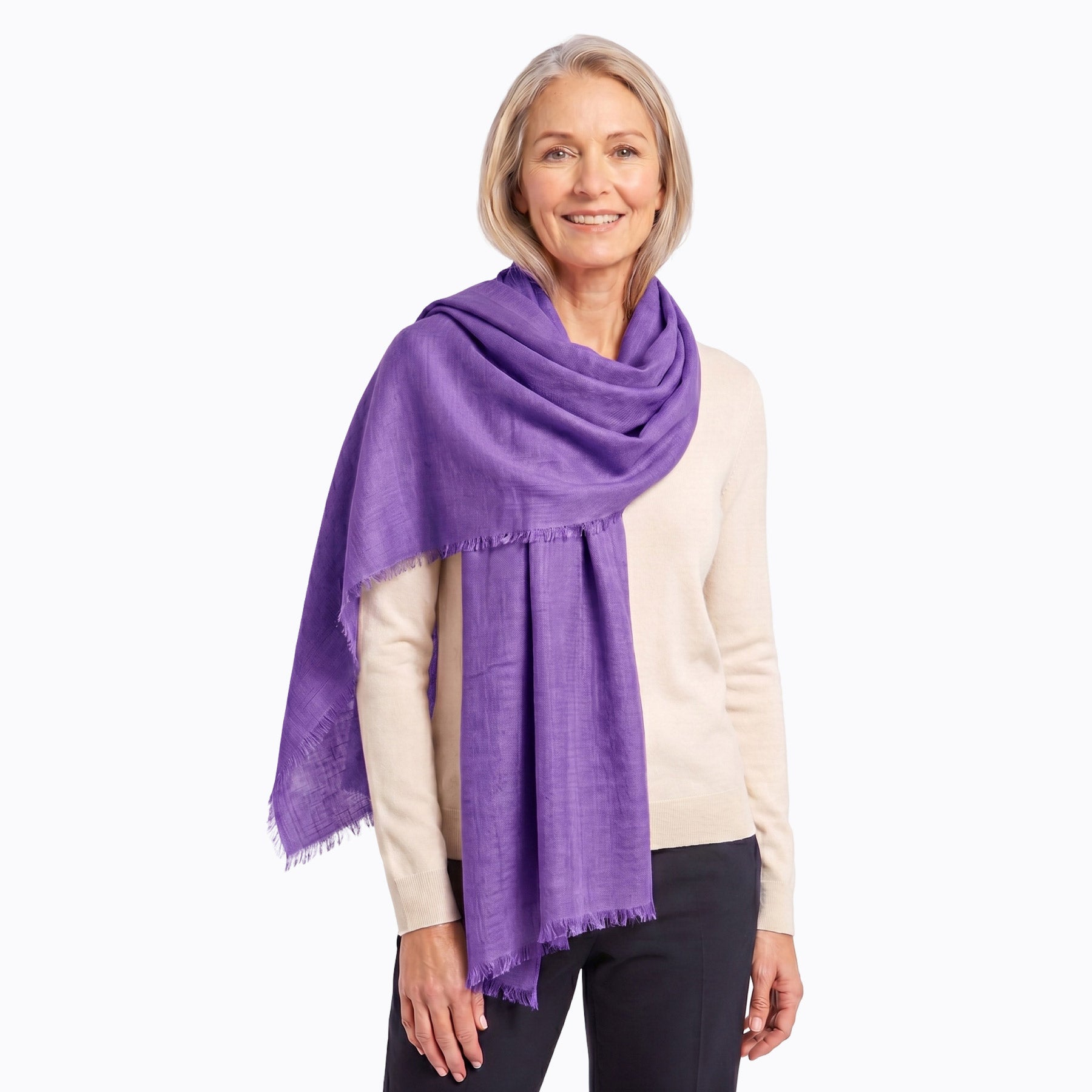 Silk Wool Scarf (Plum)