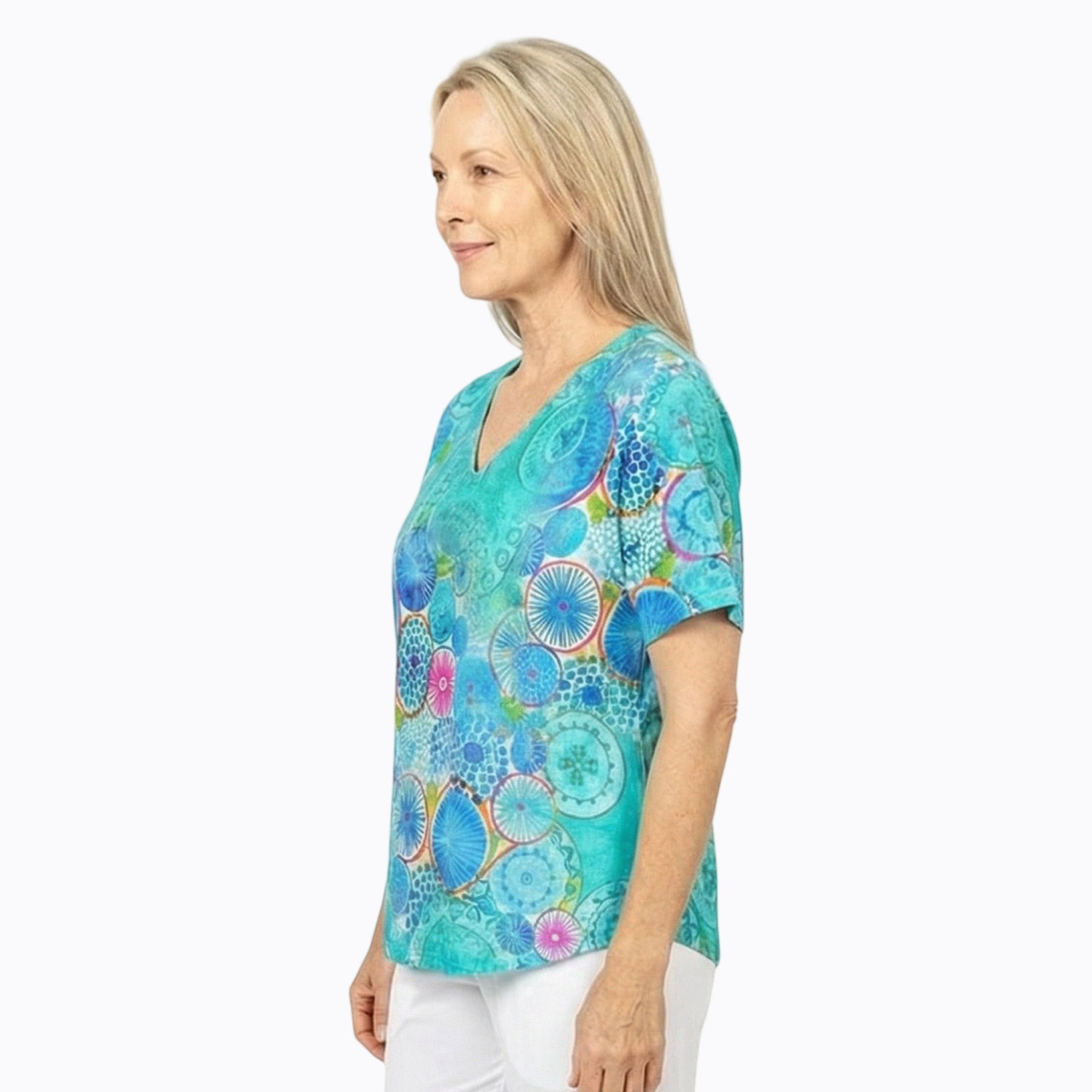 Claire Powell V-Neck T-Shirt (Kaleido)